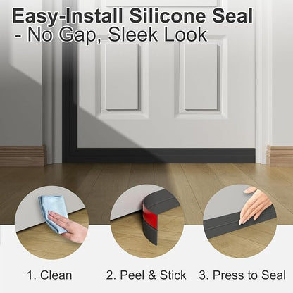 Heavy-Duty 20 ft x 1 in Weather Stripping, Door Draft Stopper Silicone Seal - Image 5