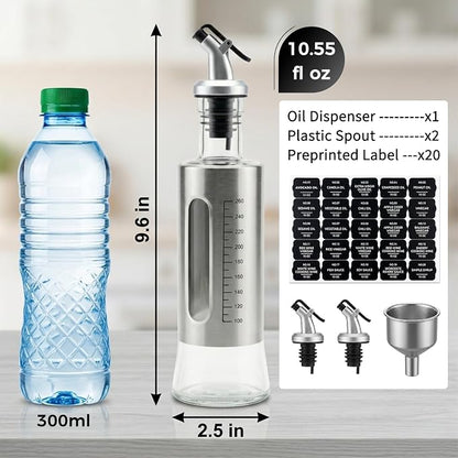 Olive Oil Dispenser for Kitchen, 2 Pack 10oz/300 ML Cooking Oil and Vinegar - Image 3