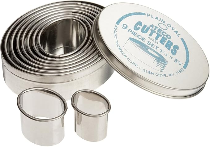 Ateco 9pc Plain Oval Cutter Set by Ateco