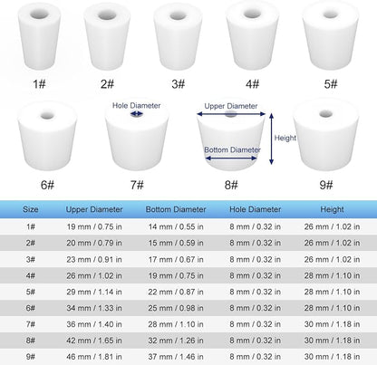Labasics 5-Pack 6# Single-Hole Silicone Stoppers, Durable and Reusable Silicone - Image 2