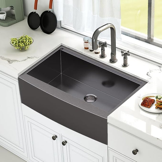 32.5-Inch Undermount Kitchen Sink Workstation, 16 Gauge Stainless Steel Single Bowl Kitchen Sink with Cutting Board, Drying Rack, Roll-Up Rack and Drain Assembly