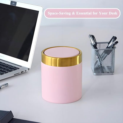 Mini Trash Can with Lid, Metal Small Tiny Mini Trash Bin Can, Mini Countertop - Image 2