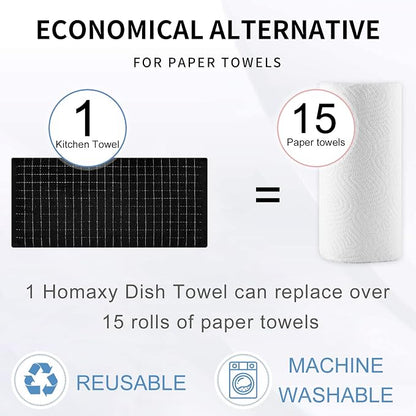 Homaxy 100% Cotton Terry Kitchen Towels, Checkered Designed, Soft and Super - Image 7