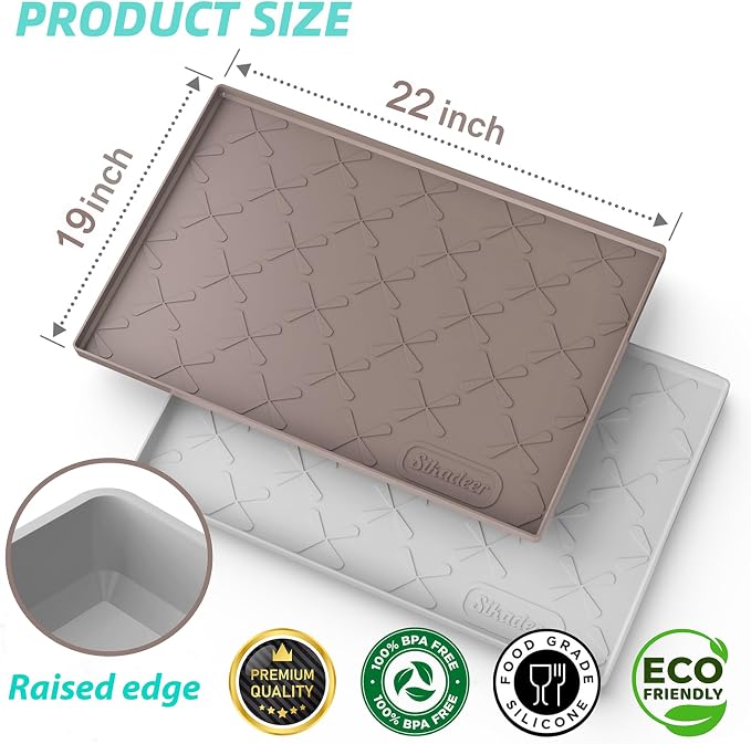 SIKADEER Waterproof Under Sink Mat 22x19, Raised Edge Silicone Mat Under Sink - Image 3