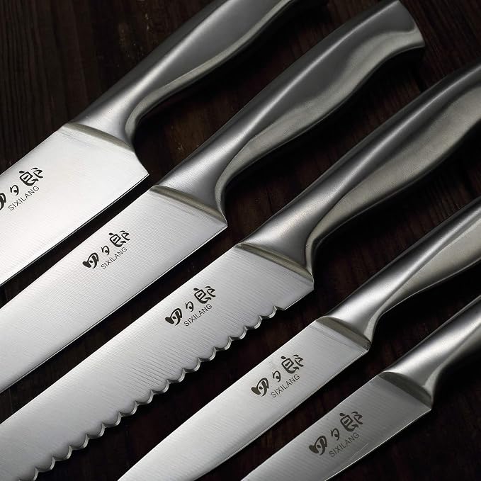 Knife Set, 8 Piece German Stainless Steel Hollow Handle Manual Knife Sharpener - Image 6