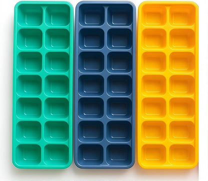 Reusable Flexible Easy Release White Ice Cube Tray, Durable Plastic Stackable - Image 2