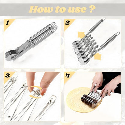 Wheel Pastry Cutter, Adjustable Pasta Cutter - Image 3