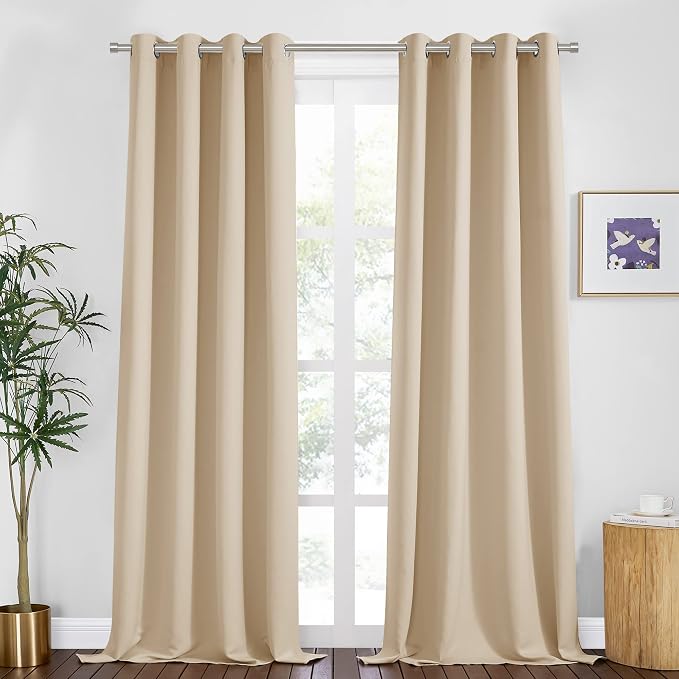 PONY DANCE Beige Window Curtains by PONYDANCE