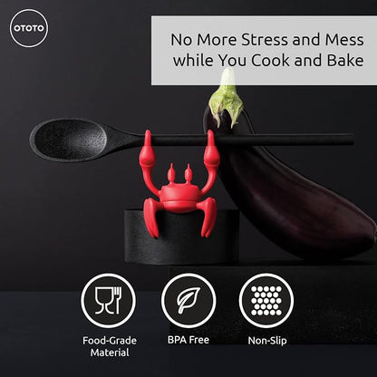 OTOTO Red The Crab Silicone Utensil Rest - Image 2