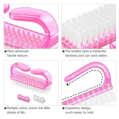 Handle Grip Nail Brush, Hand Fingernail Brush Cleaner Scrubbing Kit Pedicure - Image 5