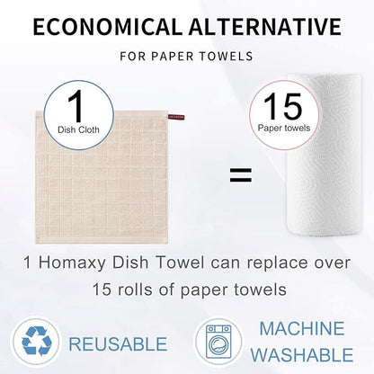 Homaxy 100% Cotton Terry Kitchen Dish Cloths, Ultra Soft and Absorbent Dish - Image 6