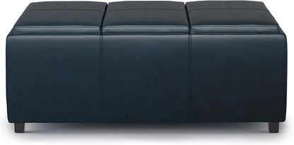 SIMPLIHOME Avalon 42 inch Wide Contemporary Rectangle Storage Ottoman in - Image 5