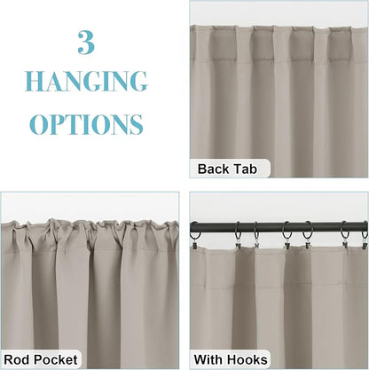 RYB HOME Blackout Curtains for Living Room Thermal Insulated Privacy Window - Image 6