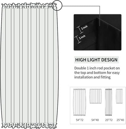 DWCN French Door Curtains – Rod Pocket Thermal Blackout Curtain - Image 3