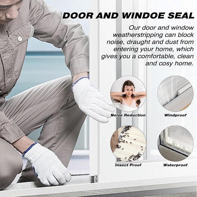 3Pcs×196" Wedge Weather Stripping Door Seal Strip - Image 7