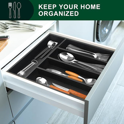 Small Silverware Organizer Utensil Tray 13"x9" Kitchen Drawer Organizers and - Image 2