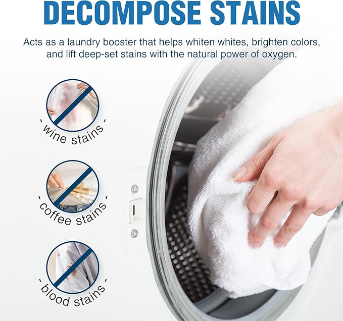 Sodium Percarbonate 10 lbs – Oxygen Bleach Powder & Laundry Booster – Multi-Purpose Cleaner for Stain Removal, Whitening, Deodorizing – Chlorine-Free