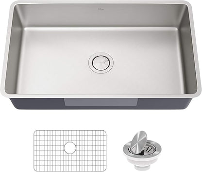 KRAUS Dex 32-inch Undermount 16 Gauge Stainless Steel Single Bowl Kitchen Sink, KA1US32B