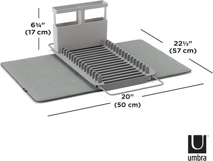 Umbra Udry Dish Rack and Microfiber Drying Mat – Space-Saving Design Folds Up - Image 3