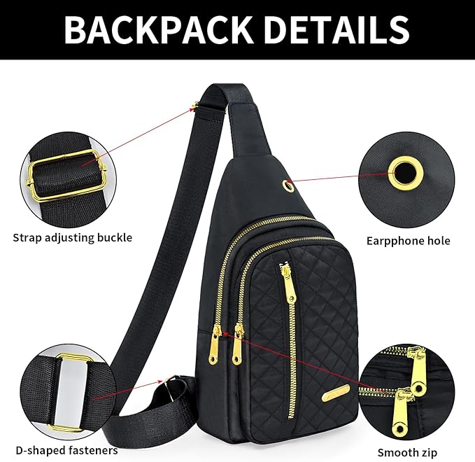 Small Sling Bag For Women Men Casual Crossbody Sling Backpack