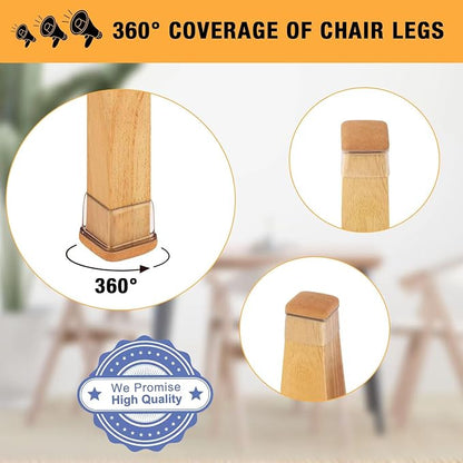 16 Pcs Chair Leg Floor Protectors Square, Silicone Chair Leg Protectors - Image 7
