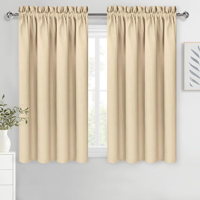 DWCN Beige Curtains for Bedroom Thermal Insulated Room Darkening Drapes for by DWCN