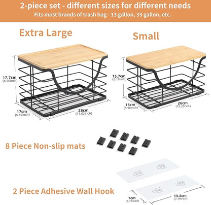 Extra Large Trash Bag Holder Under Sink 2 Pack Stackable Kitchen Storage - Image 6