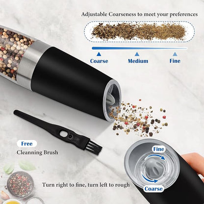 Gravity Electric Salt and Pepper Grinder Set, Battery Powered LED Light One - Image 4