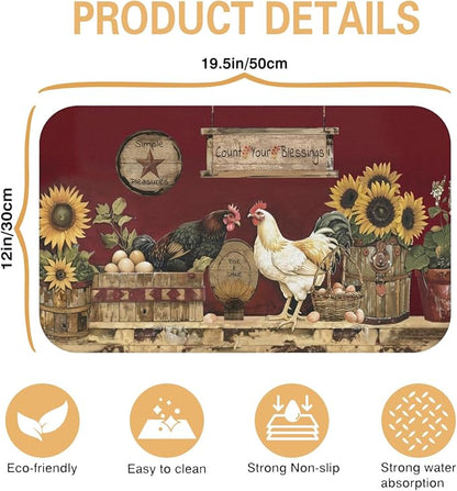 Kitchen Countertop Dish Drying Mat, Super Absorbent Coffee Bar Mat - Image 5