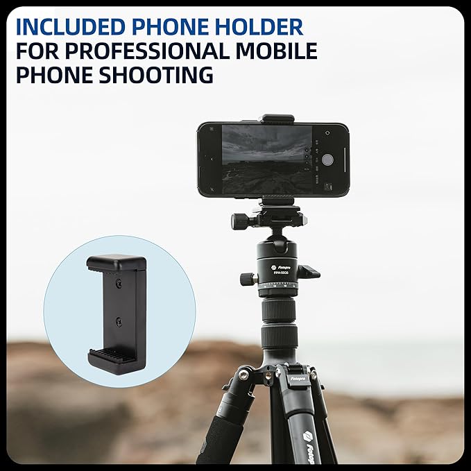 Fotopro 73" Camera Tripod, Aluminum Compact Travel Tripod and Monopod with 360° Ball Head Quick Release Plate, Professional Camera Tripod for DSLR, A4I A5I (Blue, 73 Inch)