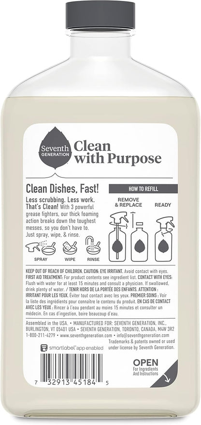 Seventh Generation Foaming Dish Spray, Honey Crisp Apple 16 Fl Oz, Refill Pack - Image 2
