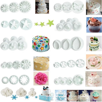 Flower Cookie Cutters, Cake Tools 44 Pcs Snowflake Cookie Cutter Cloud Fondant - Image 8