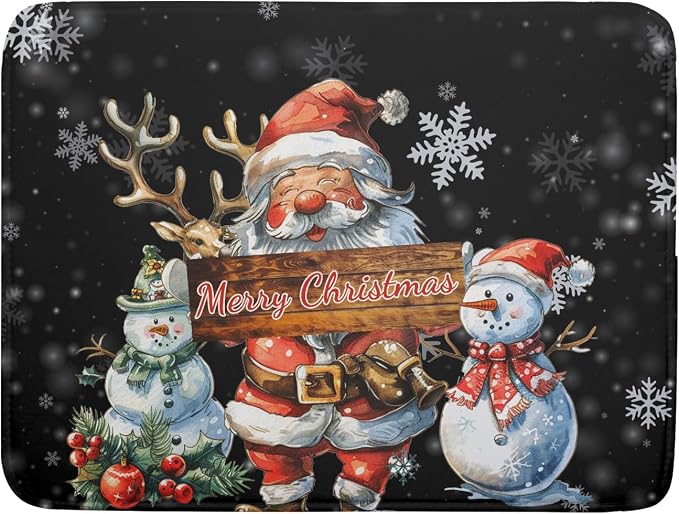 Christmas Santa Snowman Dish Drying Mats by Kawani