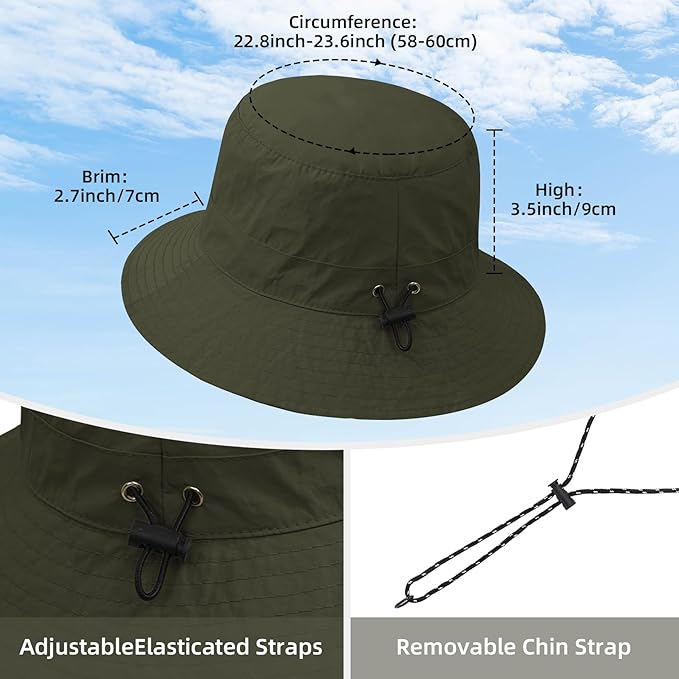 Durio Waterproof Bucket Hats for Woman UPF 50+ Sun Hat UV Protection Packable Rain Hats for Women Lightweight Hiking Hat