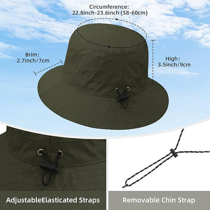Durio Waterproof Bucket Hats for Woman UPF 50+ Sun Hat UV Protection Packable Rain Hats for Women Lightweight Hiking Hat