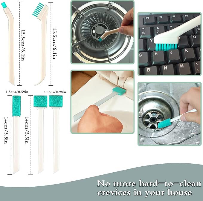 18 Pcs Small Household Cleaning Brushes by ELEMGULY, Deep Detail Crevice Brush - Image 3
