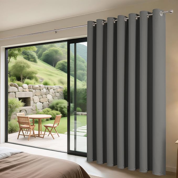 Joydeco Blackout Patio Sliding Door Curtains 96 Inches Long, Grommet Privacy - Image 3