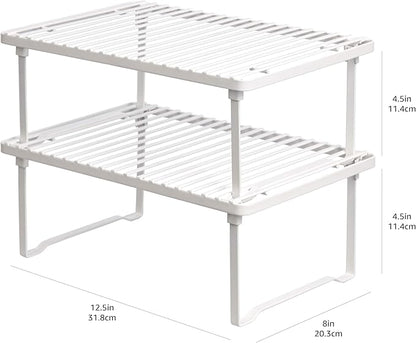 Amazon Basics Space-Saving Stackable Metal Kitchen Cabinet Organizer Shelves - Image 6