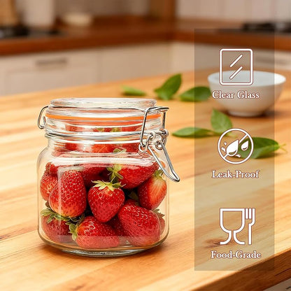 25 oz Glass Jars With Airtight Lids And Leak Proof Rubber Gasket, Wide Mouth - Image 7