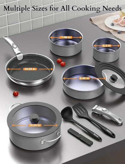 DUXANO Ceramic Pots and Pans Set Non Stick, 2026 Upgraded Hybrid Frypan - Image 11