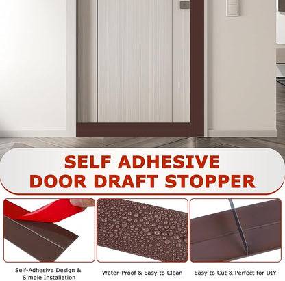 Weather Stripping Self Adhesive Door Draft Stopper Flexible Shower Door Bottom - Image 4
