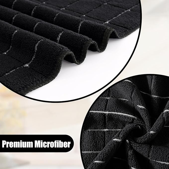 Homaxy Microfiber Kitchen Towels and Dishcloths Set, 12 Pack Soft and Absorbent - Image 2