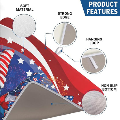 Kawani 4th of July Dish Drying Mat 18x24 Inch Spring Summer Patrioti Gnome - Image 3