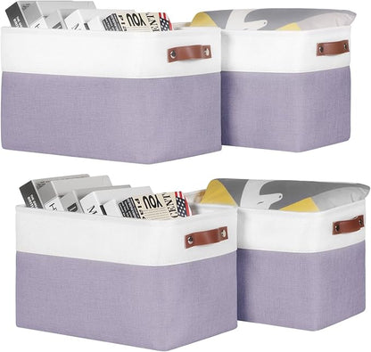 Univivi Large Fabric Storage Baskets Hard Bottom Organizer Bins by Univivi