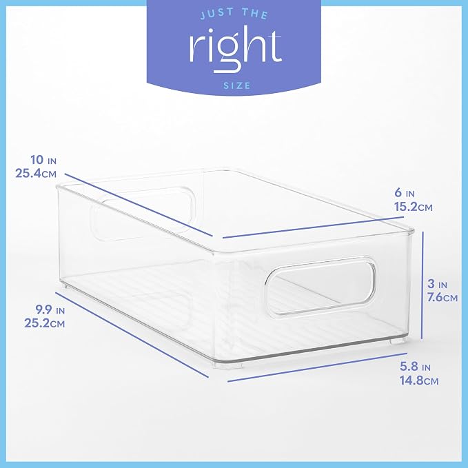 Plastic Food Storage 6 Pack Clear Container Bin - Image 3