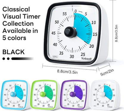 Yunbaoit Visual Timer with Night Light, 60-Minute Countdown Timer - Image 6