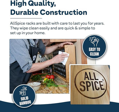 AllSpice Spice Rack Organizer, 525 Unique Labels, Countertop or Wall Mount - Image 5