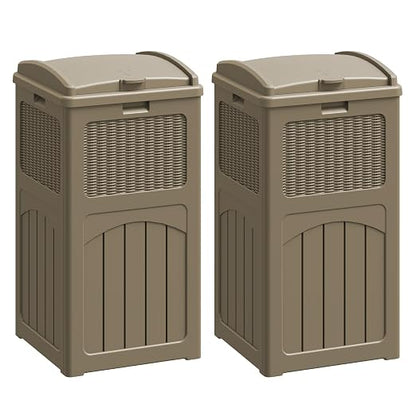 Flamaker 30 Gallon Trash Can, Resin Outdoor Garbage Can by Flamaker
