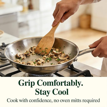 Umite Chef 5 Ply Stainless Steel Frying Pan 8 inch, Non Toxic Professional - Image 8