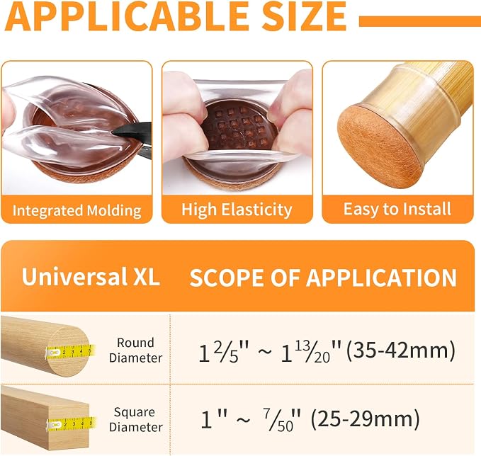 Ezprotekt 8 Pcs Extra Large Chair Leg Protectors - Image 2
